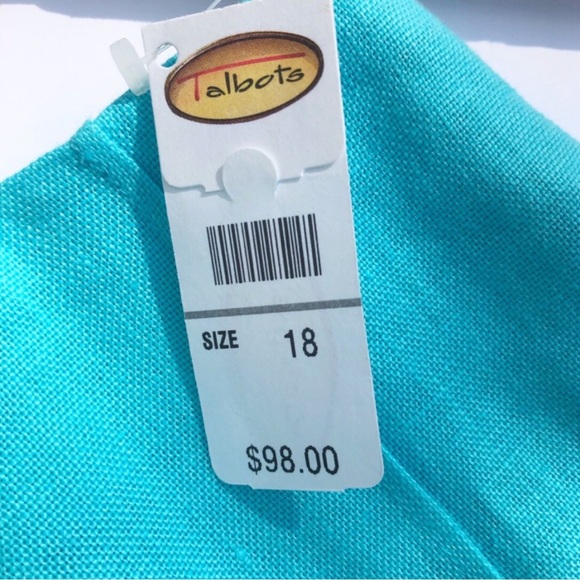 Talbots Aqua Blue Seamed Linen Skirt Size 18 - Picture 15 of 16